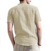 Summer Men's Short-sleeved Stand Collar Linen Shirt Breathable Short-sleeved Cotton Linen Shirt Men Casual Wear Minimalist Fashion Breathable Shirt