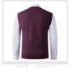 Men's V-Neck Knit Vest - Autumn/Winter Style, Sleeveless Casual Pullover for Middle-Aged and Young Adults