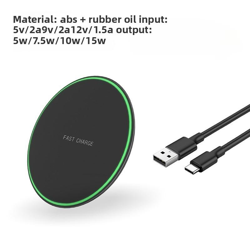 Ultra-thin Round 15W Induction Fast Wireless Phone Charging Pad Fast Charging Universal Countertop Wireless Charger Pad Gifts