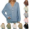 Women's Hoodies Long Sleeve Casual Sweatshirts Pullover Button Tops