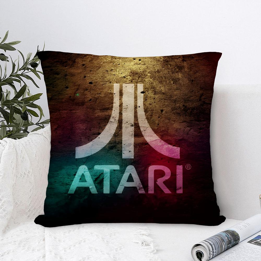 A-AtariS Game Logo Pillow Case Sofa Decorative Home Double-sided Print Plush Square Throw Pillow Covers Cushion Decor Cover
