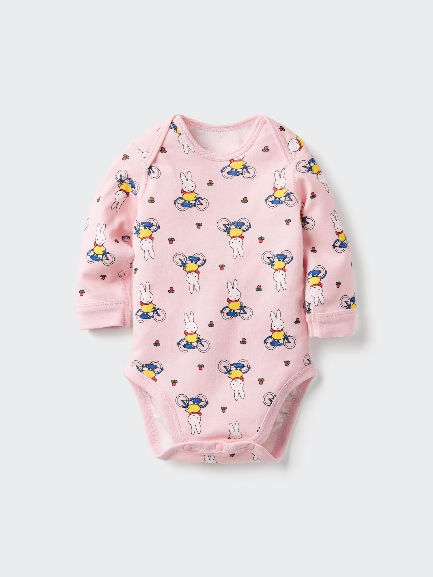 

Uniqlo Боди-книжка с картинками с длинным рукавом A 10 PINK/BABY 90