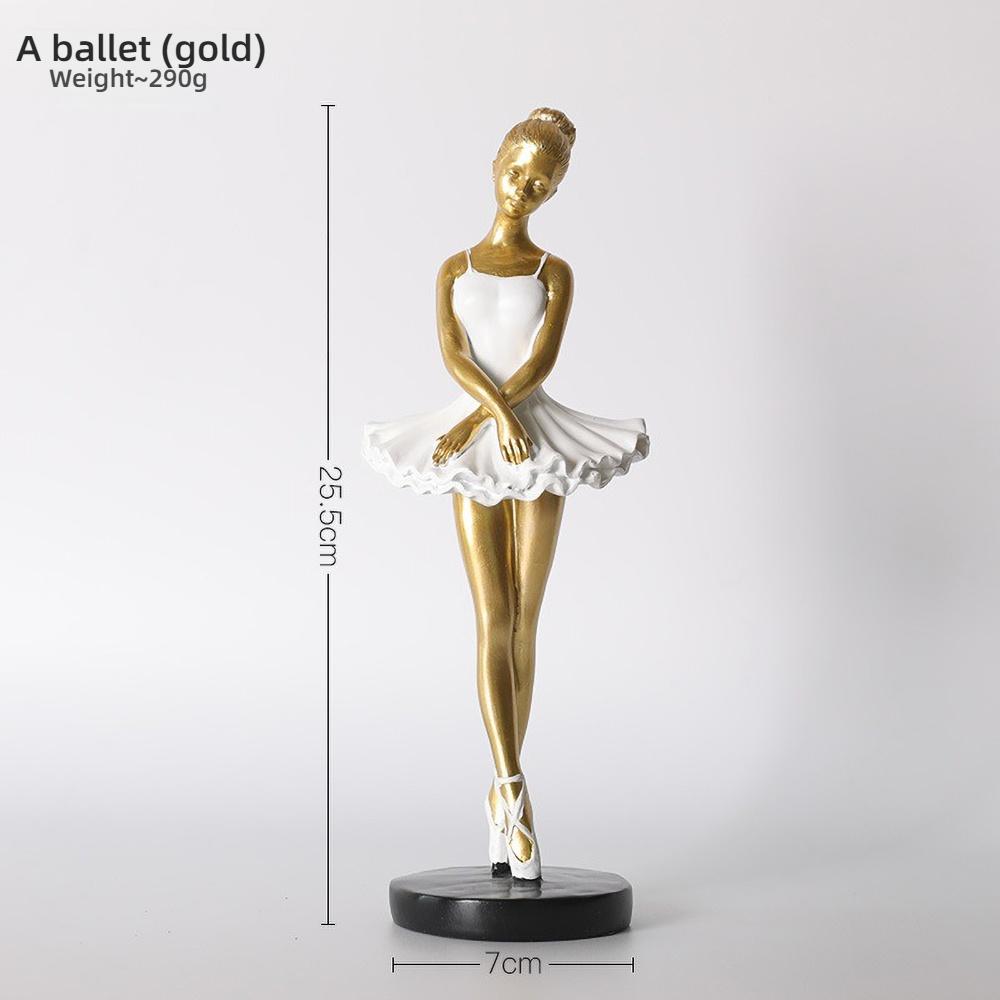 Ballet Girl Resin Statue - Cute Dancer Figurine for Children's Room Decor, Birthday Gift, Ballet Lover Collectible Art