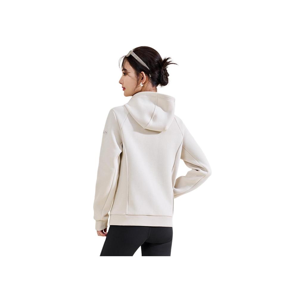 Anta Training Series Solid Color Zip-Up Hooded Comfortable Breathable Versatile Jacket Women jackets Triumphant-Gray 162517707S-2
