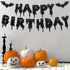 Black Bat Happy Halloween Paper Banner Hanging Garland 2025 Halloween Party Home Decoration Supplies Pumpkin Ghost Flag Props
