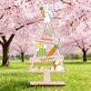 Mini Easter Bunny Decor Wooden Egg Tabletop Ornaments Spring Centerpiece Display Shelf Decorations Holiday Home Scene Crafts