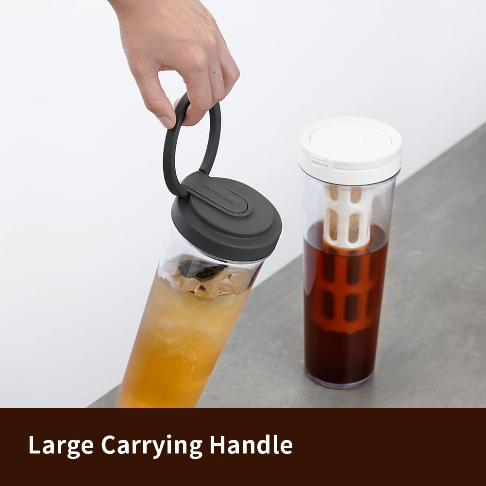 watchget Portable Cold Brew Coffee 34 Iced Coffee Tea Removable Fine Mesh Perfect for Outdoor Camping Trips Maker, oz/1 L, Maker, Brewer, Leak-Proof,