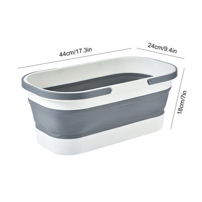 Foldable Laundry Basket with Wheel Cleaning Bucket with Handle Space Saving for Camping Traveling Picnic
