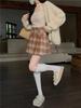 Chic Retro Plaid A-Line Skirt: High-Waist, Slimming, Pleated Woolen Skirt for Autumn/Winter