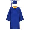 Unisex Kids Graduation Gown Set V Neck Long Sleeve Front Zipper Robe Academic Hat Stole Tassel Ceremony Outfit