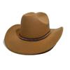 European And American Classic Western Cowboy Hat Woolen Big Brim Men'S And Women'S Knight Hat Outdoor Hat Sunshade Sunscreen Top Hat