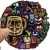 50PCS Happy Neon Halloween Sticker Home Decoration Scrapbook Laptop Luggage Phone Cafe Waterproof Cool DIY Graffiti Sticker