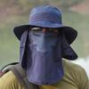 Removable Neck Flap Summer Fisherman Cap Quick Drying Bucket Hat Removable Visor Hat  Camping