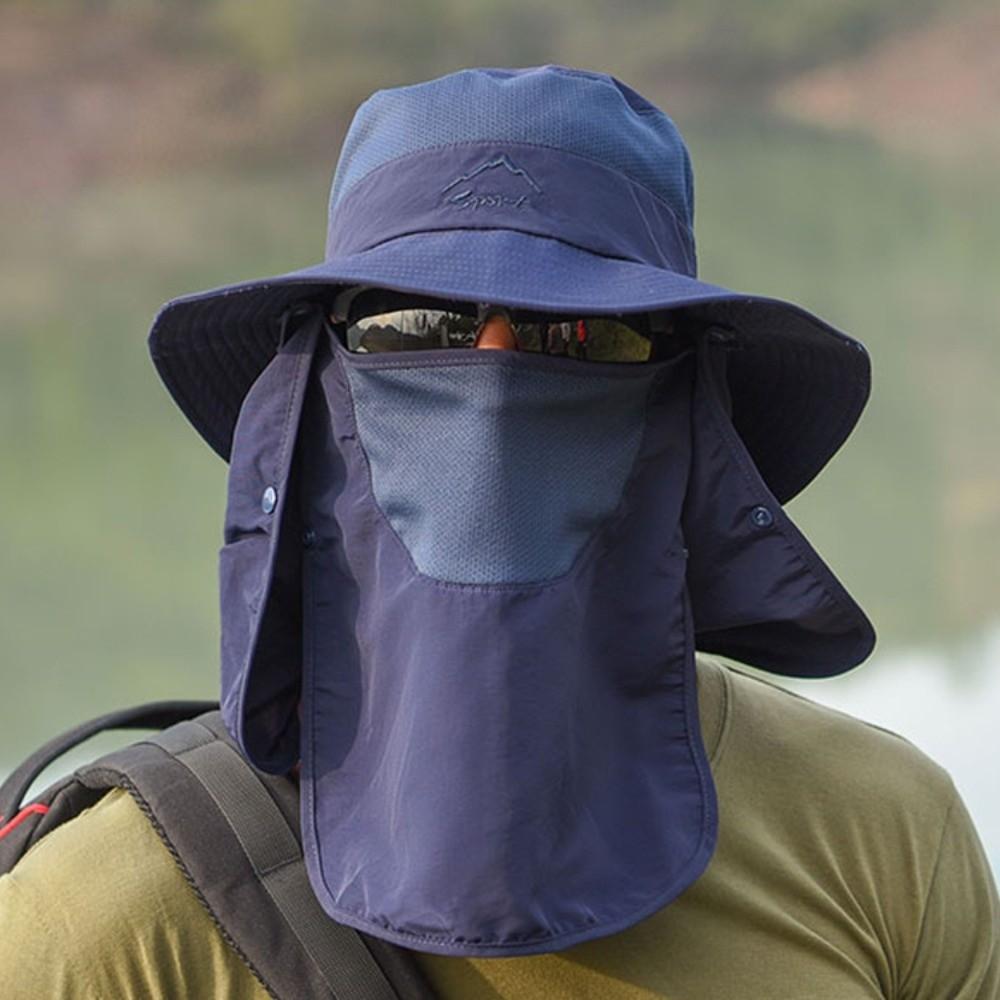 Removable Neck Flap Summer Fisherman Cap Quick Drying Bucket Hat Removable Visor Hat Camping