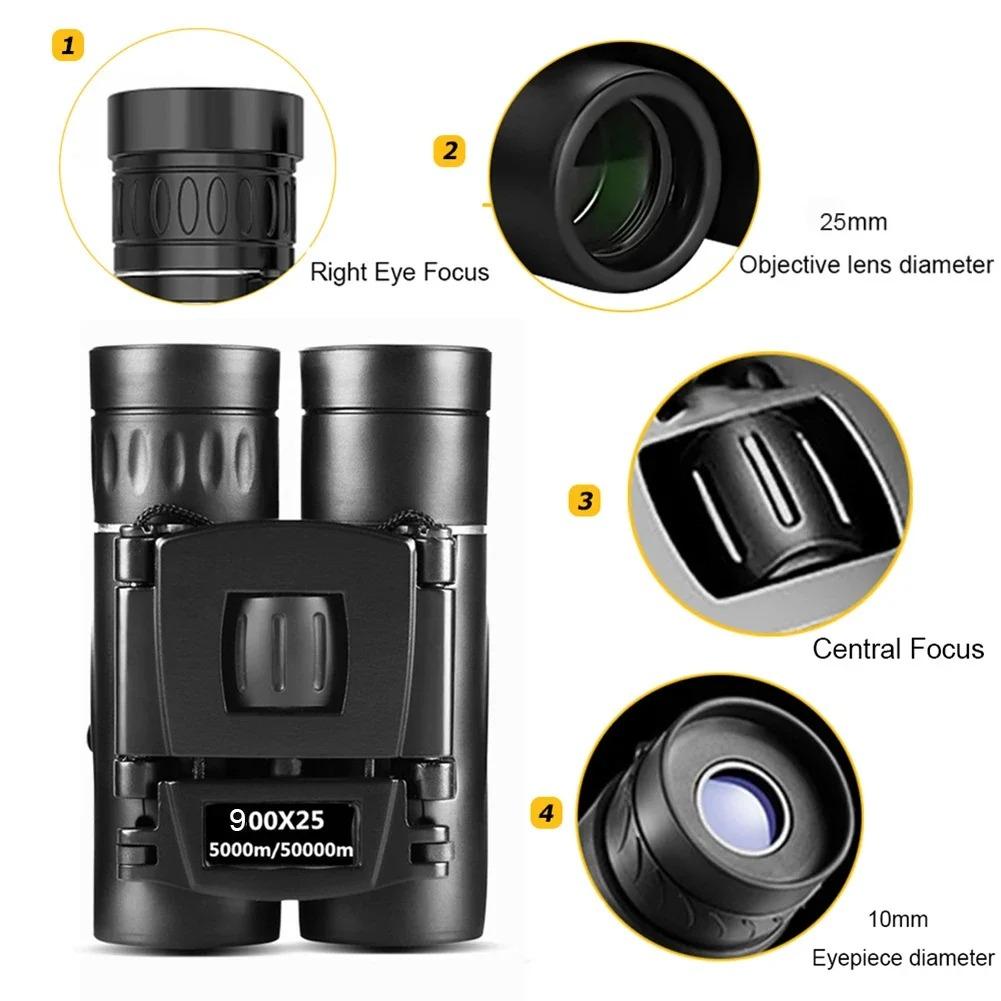 900x25 Binoculars Long-distance Portable Hd Zoom 5000m/50000m Telescope For Outdoor Camping Sports