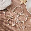 Handgefertigte Muscheln Keramikfisch Armbänder Dehnbare Handgelenkschmuck Stapelbare Sommer Strand Accessoires Für Frauen