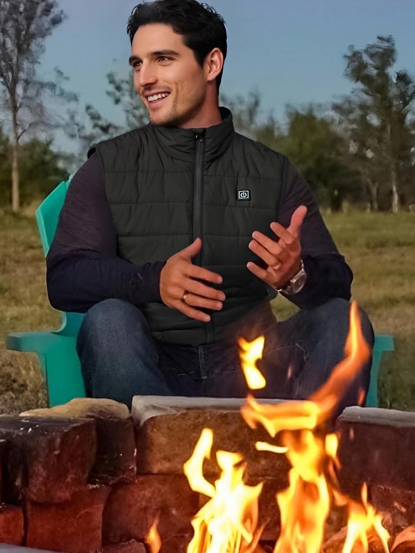 

European USB Heated Vest - Smart, Versatile, Thickened Outdoor Cold Protection L чорний