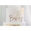 1PCS Happy Birthday Cake Topper,Gold Mirror Acrylic Boy or Girl Cake Sign Decorations,Birthday Cake Charm Supplies for Birthday Party Cake Dessert