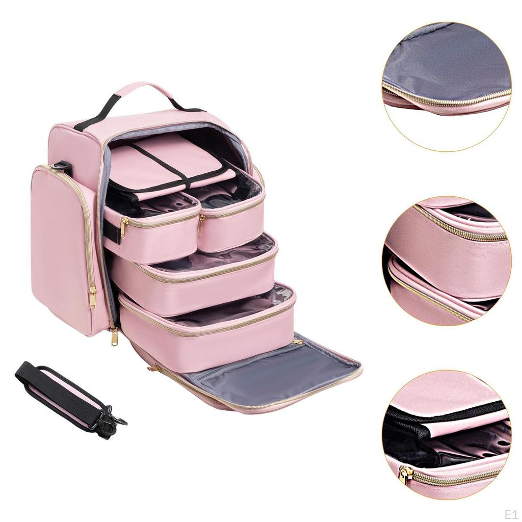 Travel Makeup Bag Organizer Zipper Pouch Waterproof with Divider Cosmetic Train