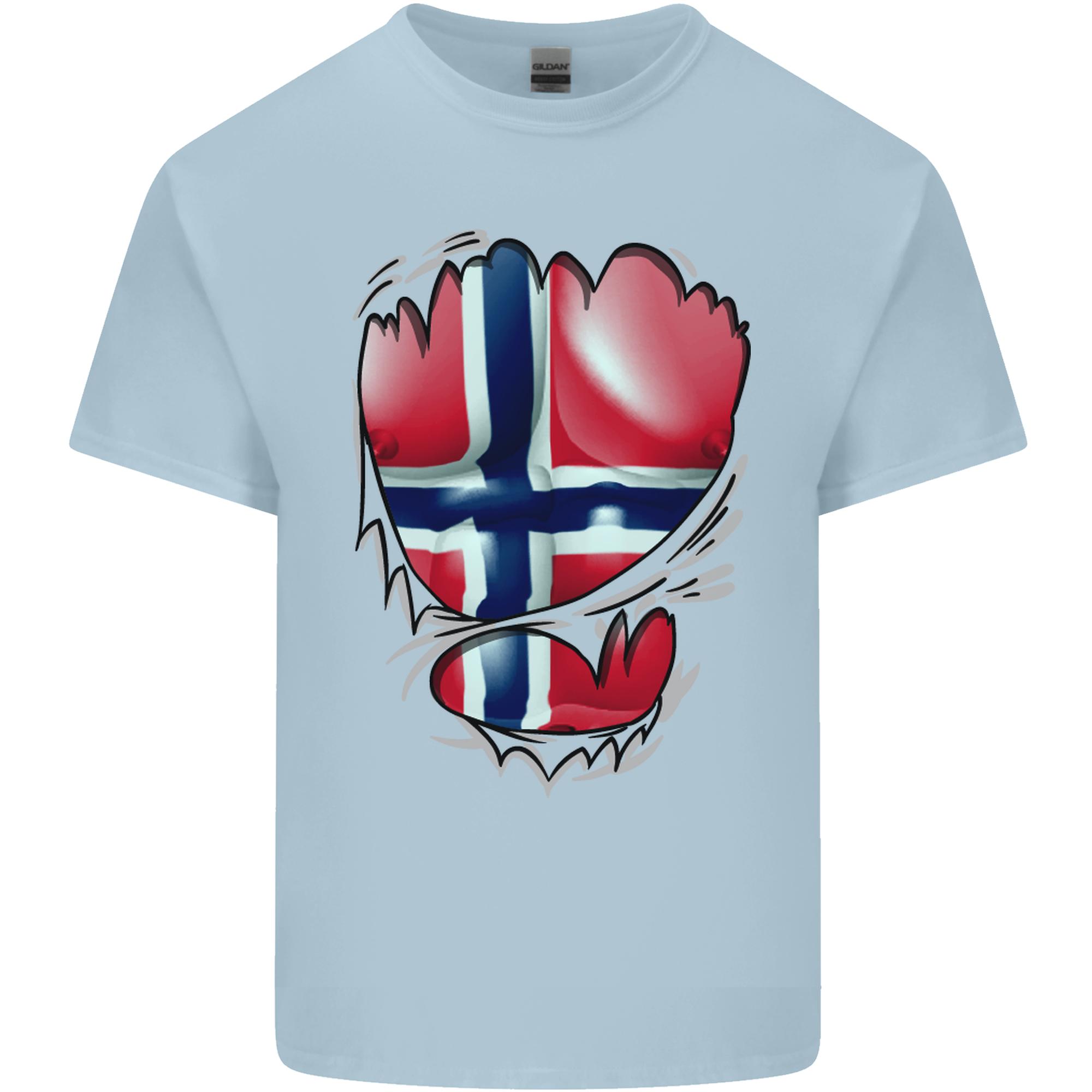 Gym Norwegian Flag Ripped Muscles Norway Unisexs Light Cotton TShirt S