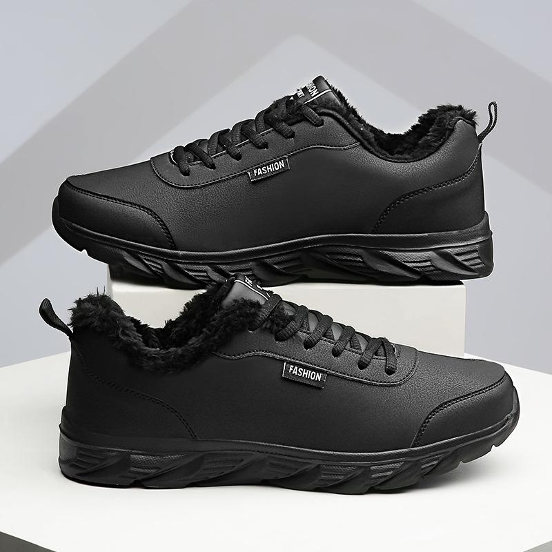 Cotton shoes men's velvet leather surface casual sports shoes large size winter shoes warm shoes men's running shoes