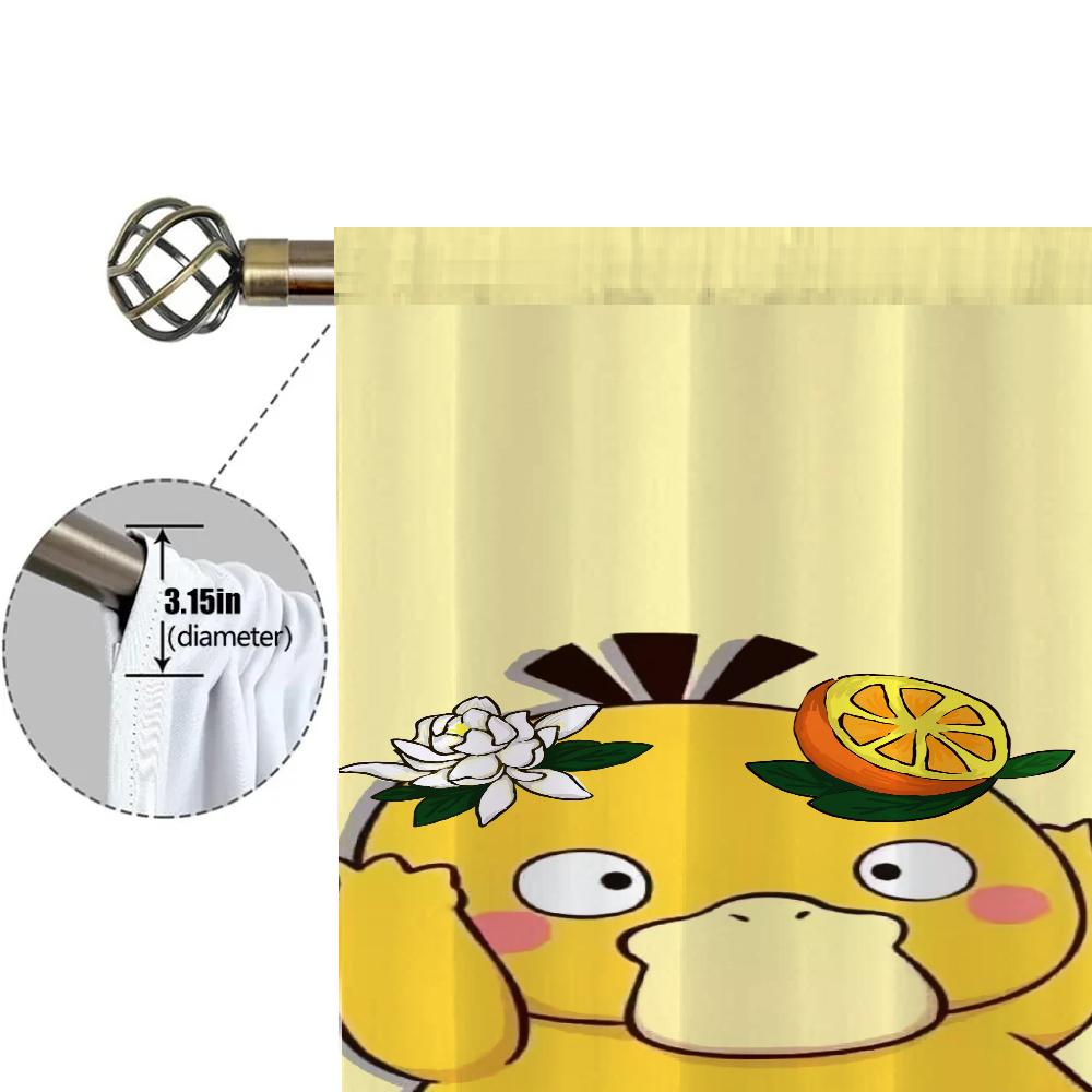 Home Interior Kitchen Curtains for Living Room 2 Pieces Blackout Curtains Door Curtain P-psyduck Partition Bedroom Decoration