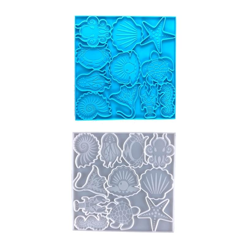 Cartoon Marine Animal Silicone Molds Epoxy Resin Casting Mold DIY Craft Keychain Pendant Mold Handmade Jewelry Tool