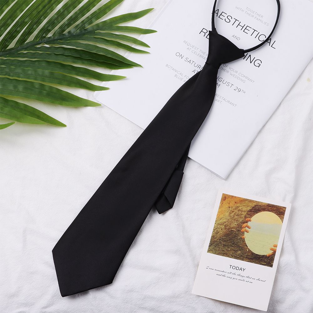 Smooth Black Clothing Accessories Narrow Neck Necktie Ties Tie