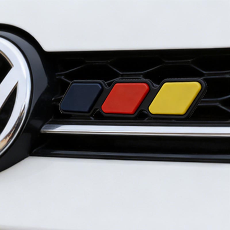 3D ABS Tri Color Decorative Sticker For Toyota Tundra Superb, Volkswagen Fiat Peugeot Grille Modification Accessories