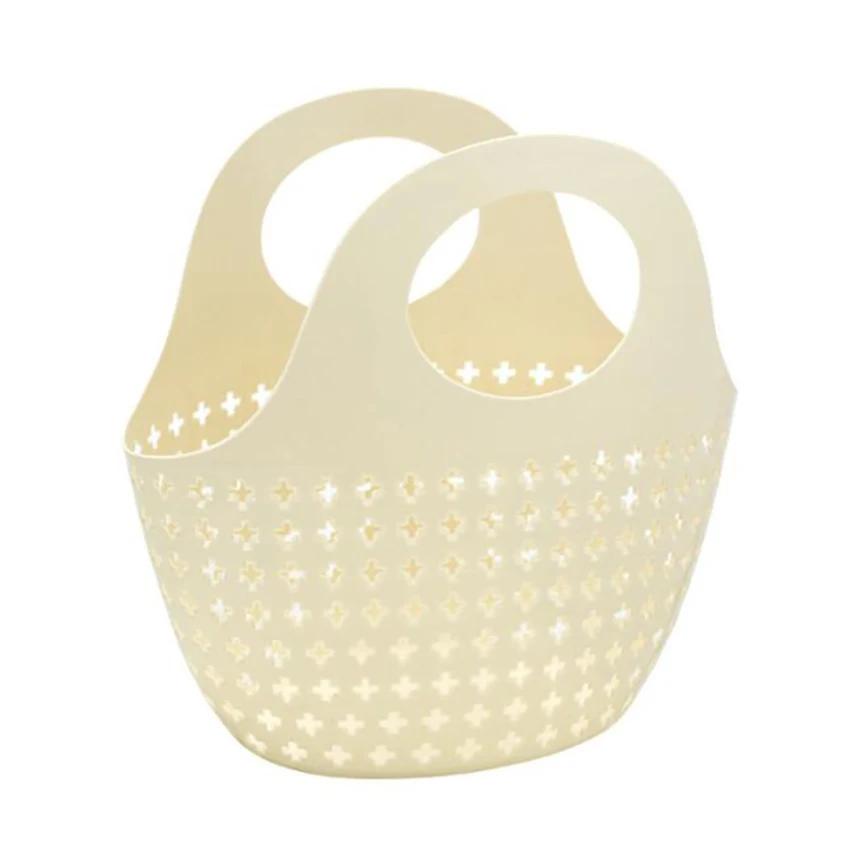 Hand-held Basket Foldable Soft Bath Storage Basket Plastic Washbasin Storage Basket New Bathroom Frame Portable Shower Container