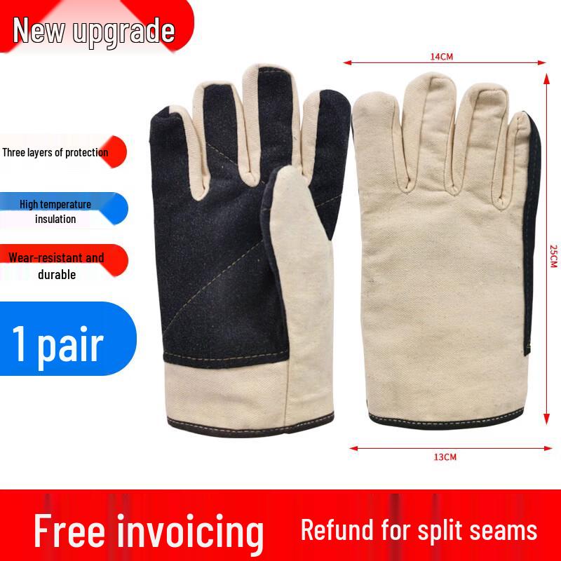 Heavy-Duty Three-Layer Canvas Work Gloves