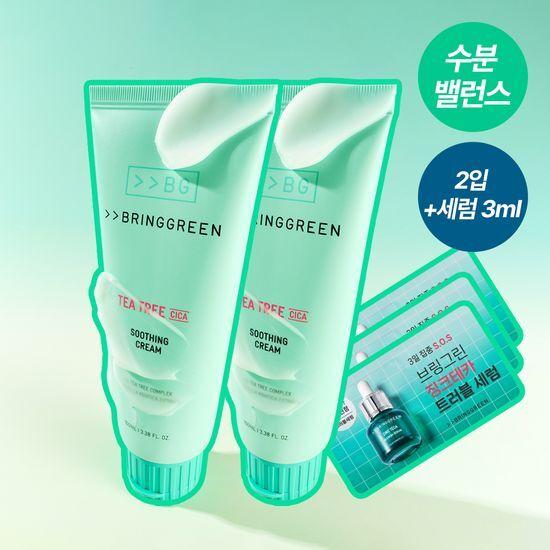 BRINGGREEN Tea Tree Cica Soothing Cream Plus 100ml 2-pack Plan / Single Item