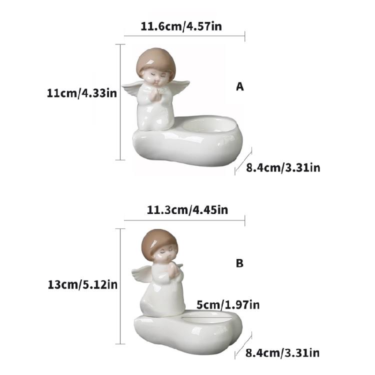 Delikata Keramiska Bönande Änglar Värmeljushållare Lättrengöring Votive Ljusstake för Heminredning