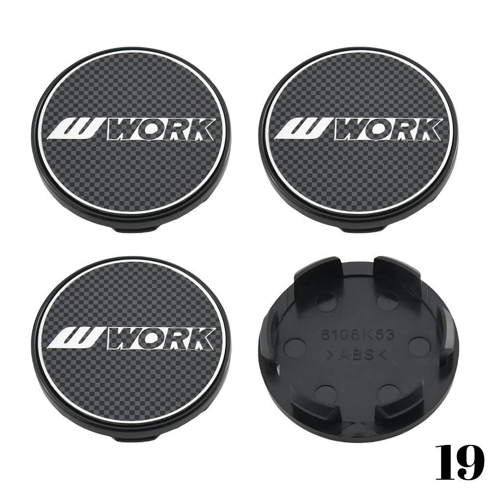 4PCS WORK Center Cap 53mm & 54mm Wheel Caps MEISTER VS EQUIP Emblem Wheel Cover Cap Hubcaps Car Rim Accessories