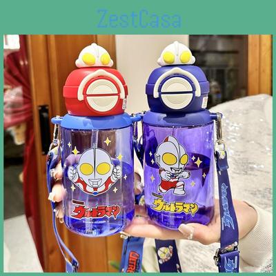 Ultraman Kids Water Bottle Tritan Durable With Straw For School And Travel