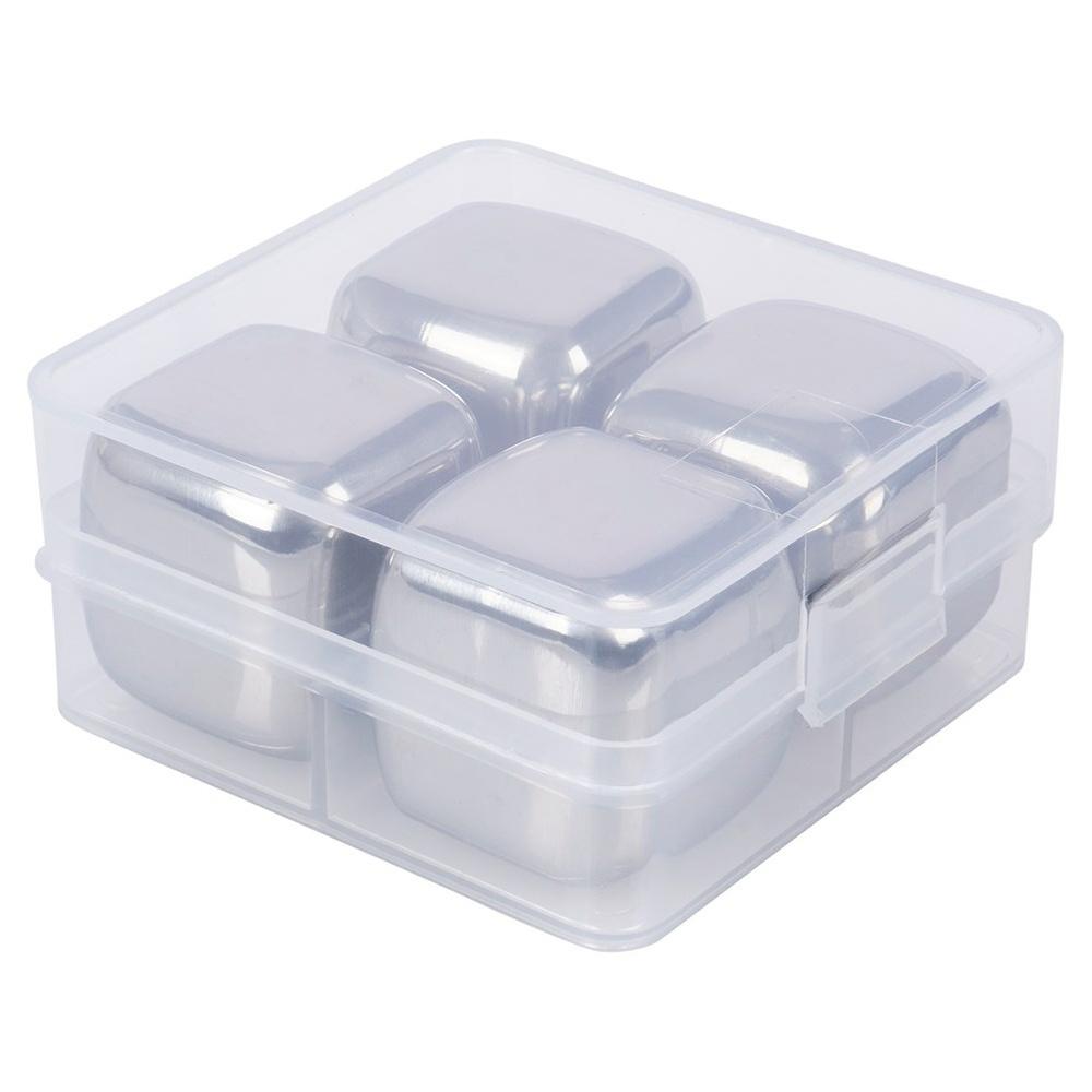 4x Kostki Lodowe Stalowe Wielorazowe Lodu Chłodzące do Whisky Drinków