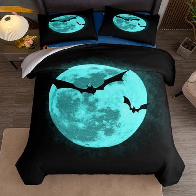 Ensemble Housse de couette Lune d'Halloween Horrible EU Simple Double King US Jumeaux Plein Reine Taille Literie
