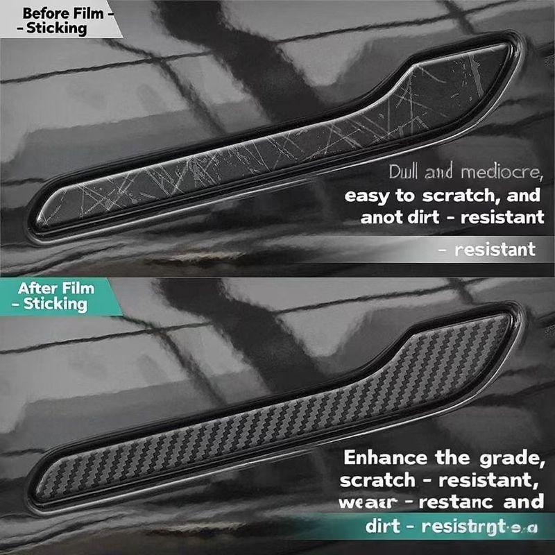 Car Protector Sticker Door Handle Wrap Cover Decorative Stickers 4Pcs/Set Anti-scratch For Tesla Model 3 Y 2021 ABS Worldmuma