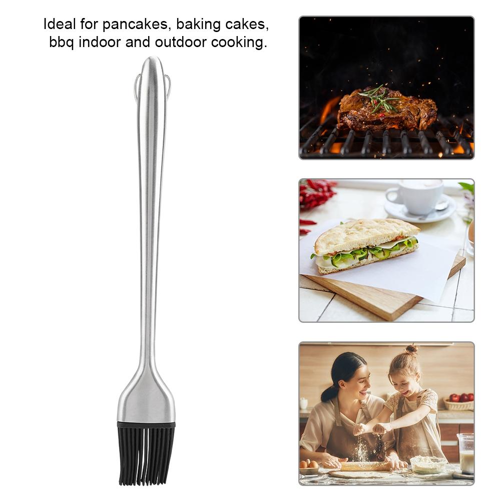 Silicone BBQ Oil Brush Basting Pastry Cake Baking Brushes with Stainless Steel Handle