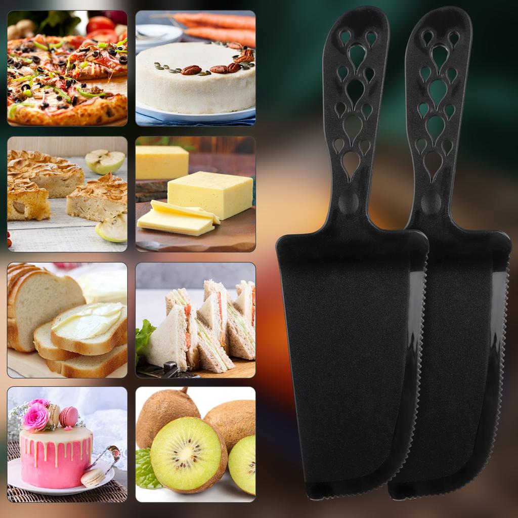50 PCS Disposable Plastic Cake Cutter and Server Black Cake Plastic Server Cutter Plastic Cake Server Cutting for Pie Tart Cake