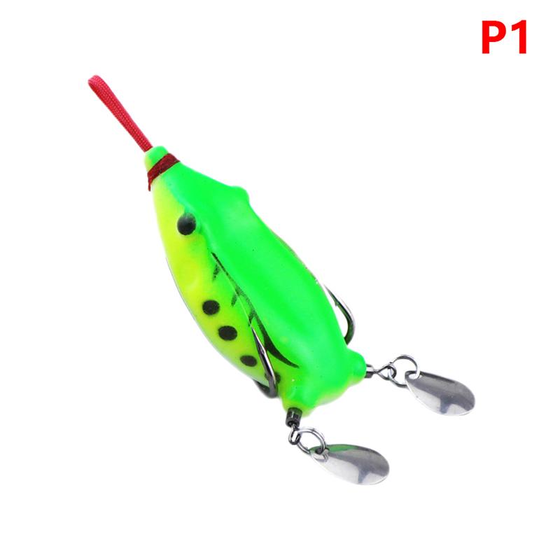 6cm/12g Simulation Frog Snake Head Lures Blackfish Bait Fishing Frog Lure Soft Bait Lure With Double Sharp Hooks Spoon Baits