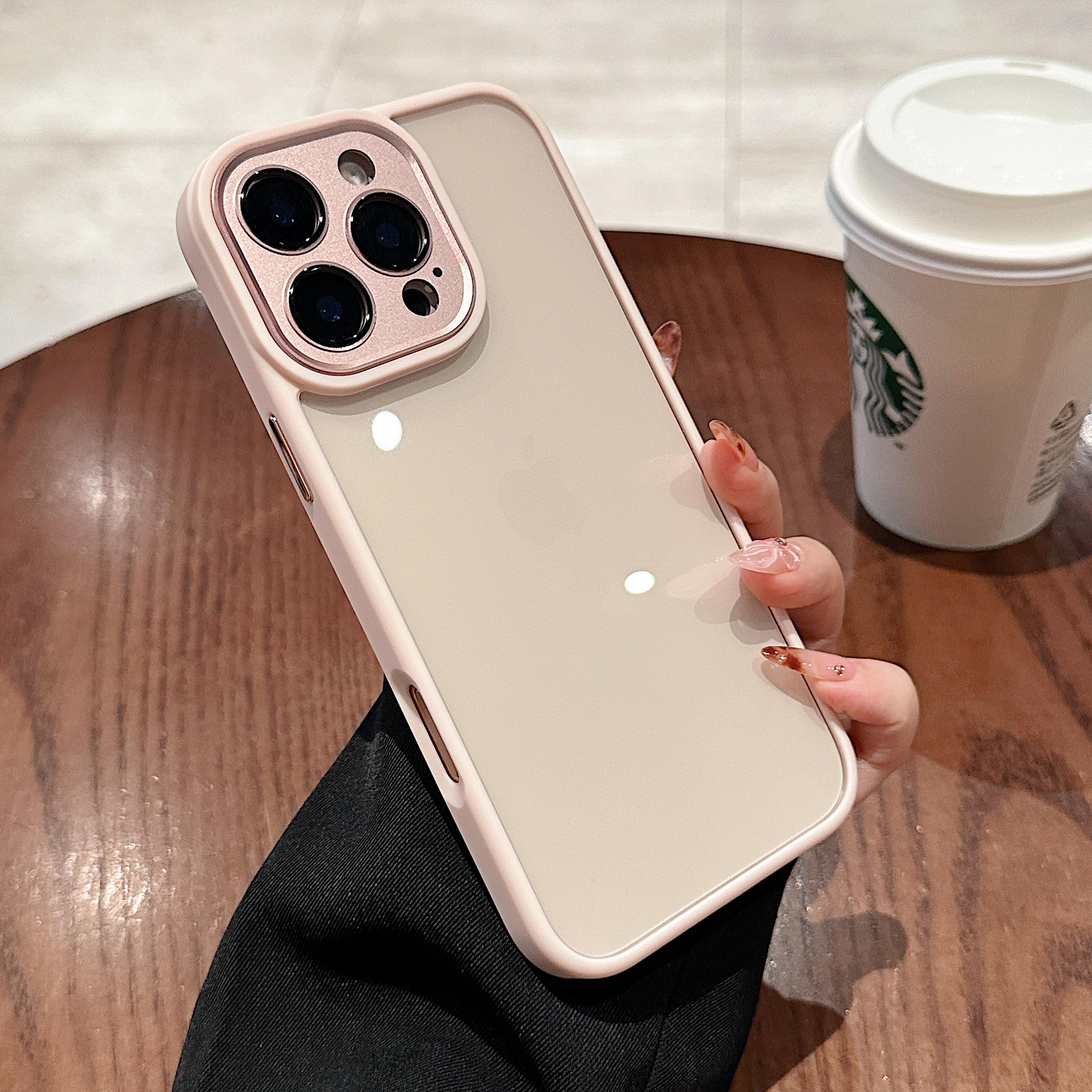 

Роскошный металлический чехол для защиты камеры для iPhone 16 15 14 Plus 13 12 11 Pro Max Ударопрочный прозрачный гибридный бампер Жесткая акриловая крышка For iPhone 16 Pro