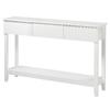 Modern Console Table with 3 Drawers and Open Storage Shelf, Entryway Table Narrow Long Sofa Table Hallway Foyer Table Behind Couch Table, White