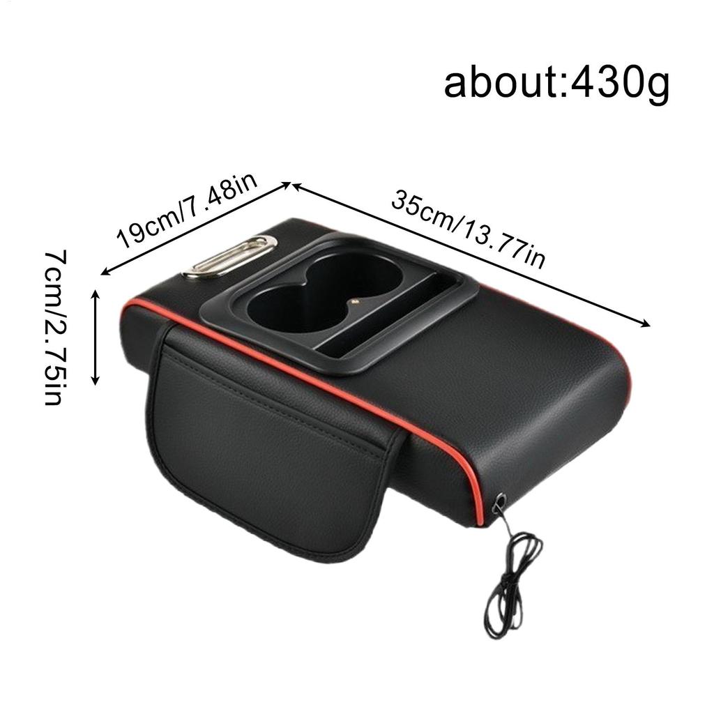 Center Console Organizer With Cup Holder Projector Light Multifunctional Car Seat Storage Box For Truck RV Sedan Automotive