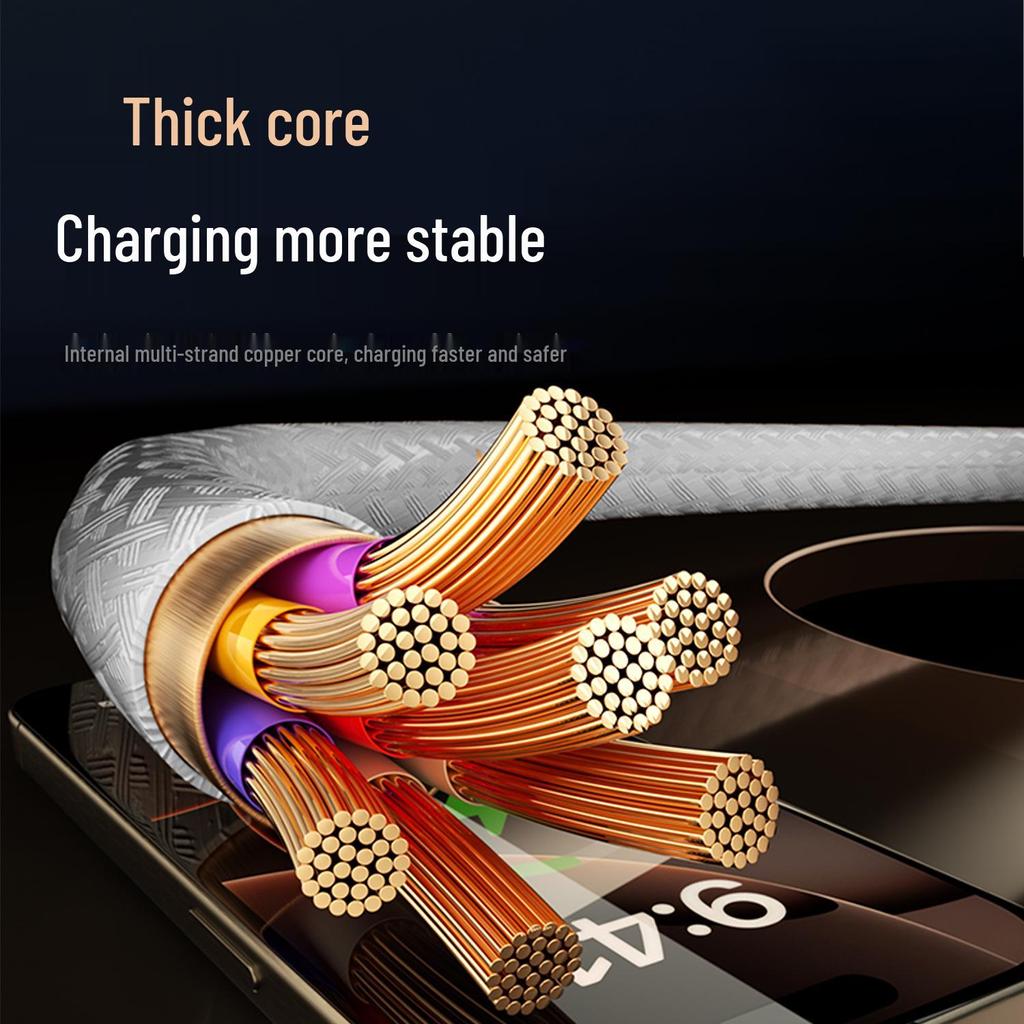 100W Transparent Fast Charging Dual Type-C Cable with Digital Display for Huawei & Apple Laptops