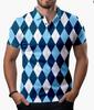 New Men's Summer POLO Shirt Men's Casual Short Sleeve Lapel T-Shirt D Printed Short Sleeve POLO