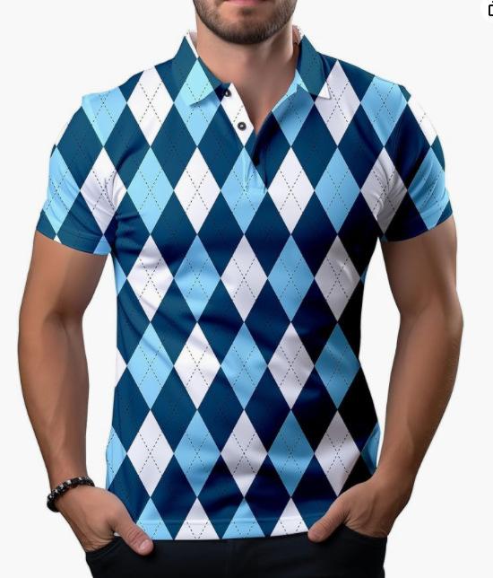 New Men's Summer POLO Shirt Men's Casual Short Sleeve Lapel T-Shirt D Printed Short Sleeve POLO