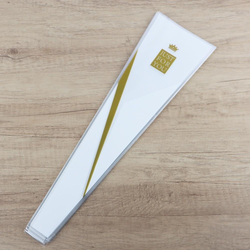 

50Pcs Crown Flower Wrapping Bag Single Flower Waterproof Flower Packaging Bag Transparent Single Rose Sleeves Valentine s Day 45-13cm белый