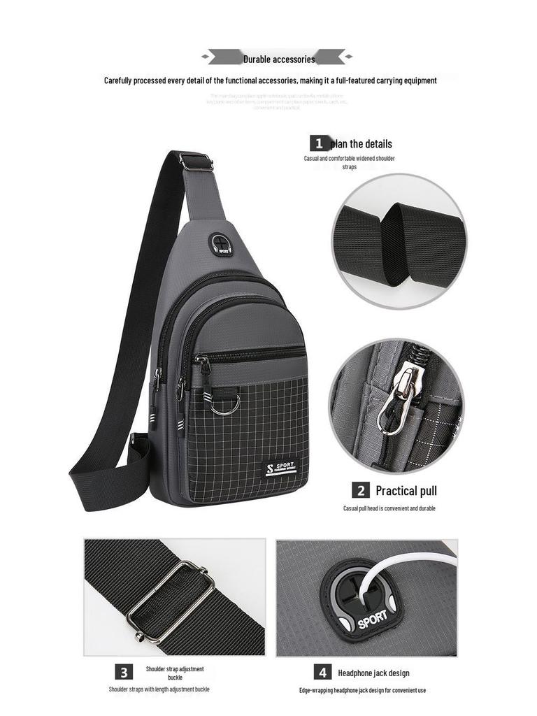 Men's Korean Style Water-Resistant Crossbody Bag: Versatile, Large Capacity, Multi-Layer Backpack for Outdoor Casual Use