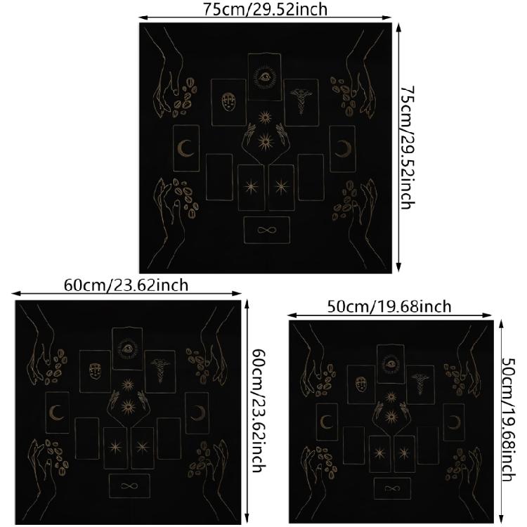 Square Table Cloth Tarot Altar Cloth Board Game Pad Astrological Oracles Pad Table Cover Card Mat Divinations Tablecloth